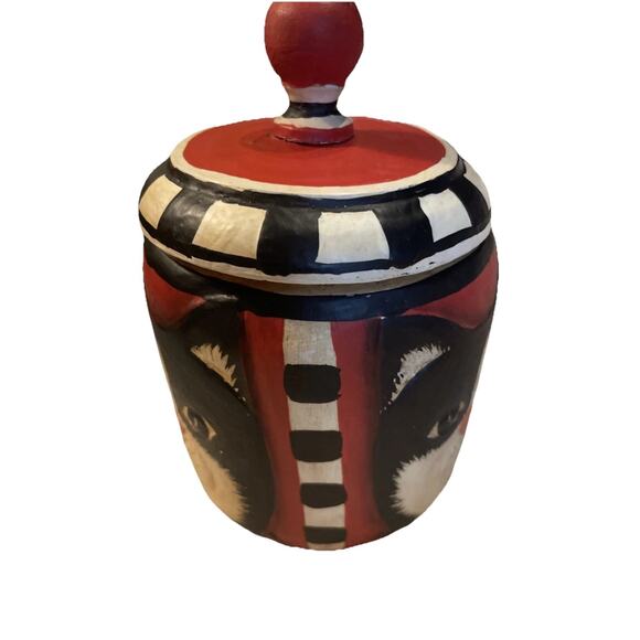 Vintage Wooden Hand Carved Hand Painted Trinket Box 6x4” - Picture 3 of 8